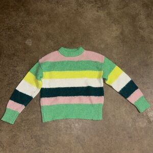 a new day Colorful Striped Crew Neck Sweater